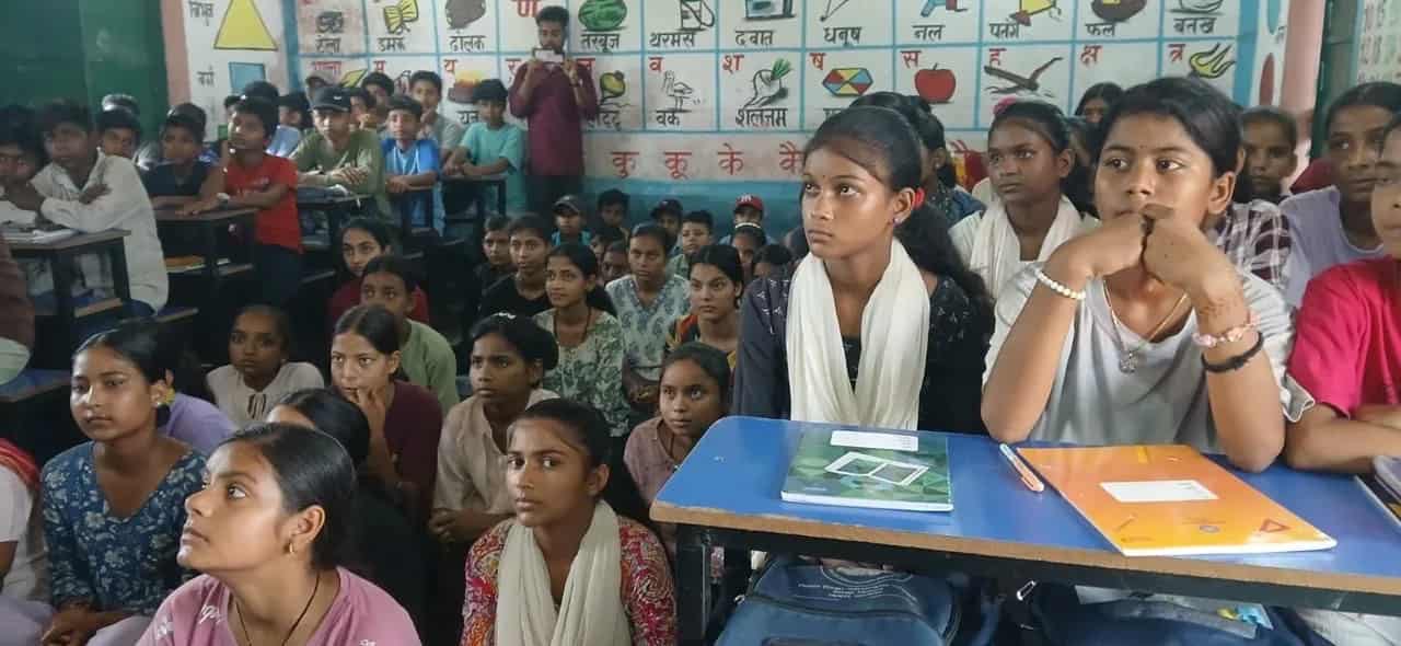 Students attending a classroom session during PPET's summer shivir